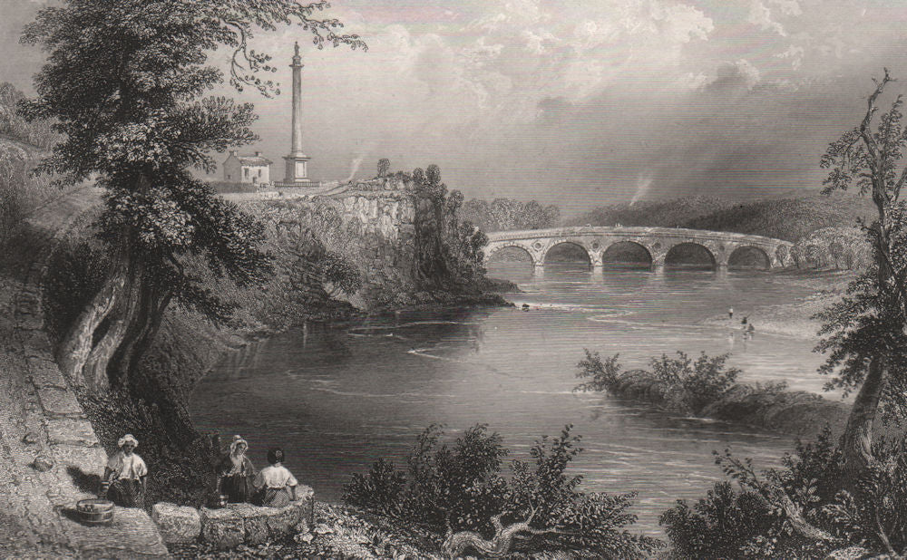 The Tweed - Coldstream Bridge. Scotland. BARTLETT c1840 antique print